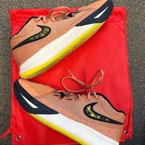 Nike Kyrie Flytrap 6 Peach and Yellow Running Shoes with Black Swoosh